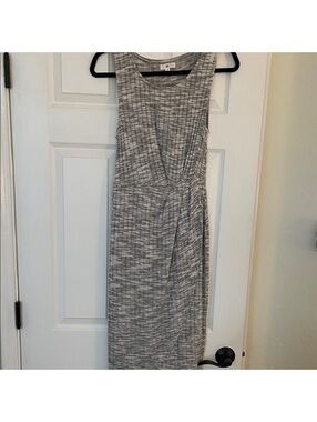 BP Sz Med Sleeveless Faux Wrap Grey Dress